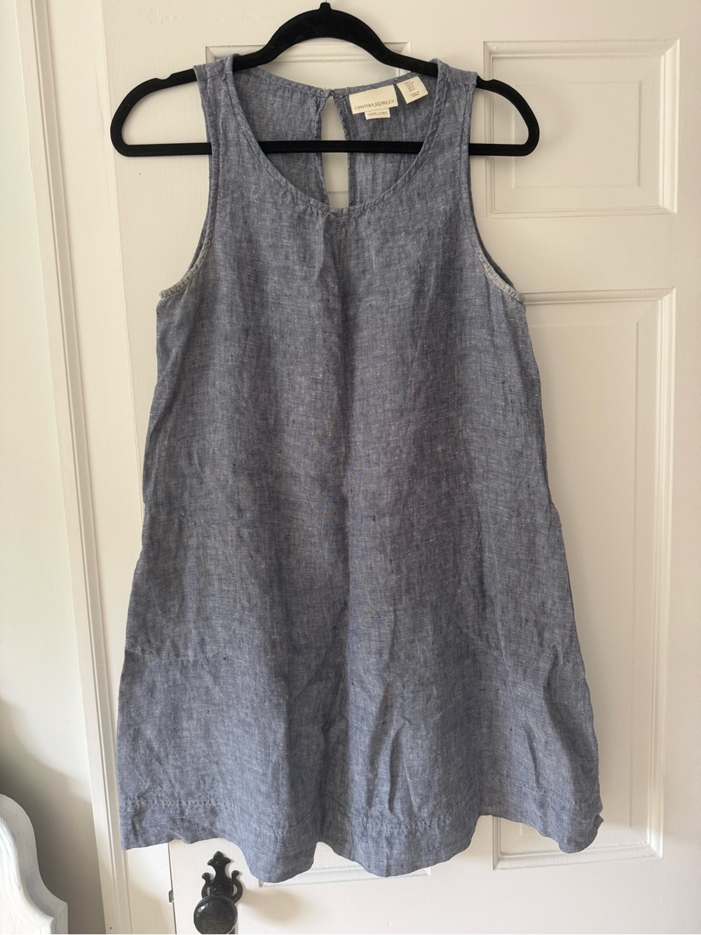 Cynthia Rowley Light Blue Linen Scoop Neck Dress